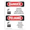 Signmission OSHA Sign, Caustic Solution Wear Gloves Bilingual, 10in X 7in Rigid Plastic, 7" W, 10" H, Spanish OS-DS-P-710-VS-1059 - alternate 1